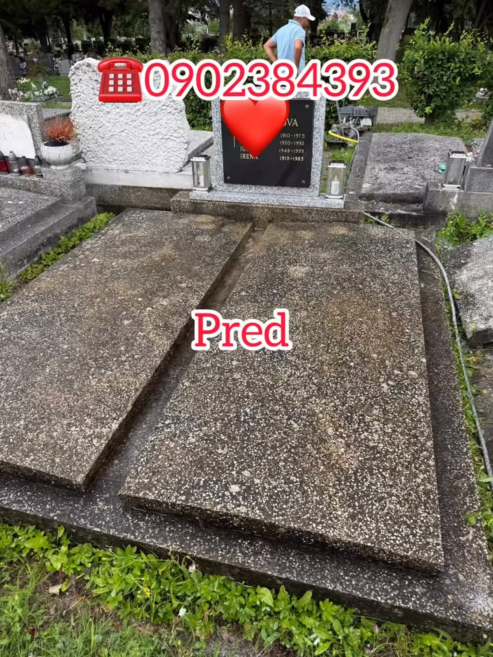 Náhrobný kameň pred čistením